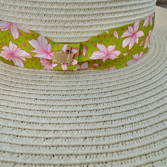 Masters 2025 Ladies Golf Sun Hat Pink Green Floral Magnolia Band New with tags - Picture 2 of 6